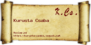 Kurusta Csaba névjegykártya